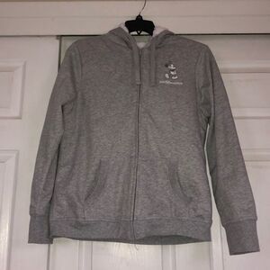 Walt Disney L grey zip up Sherpa sweatshirt